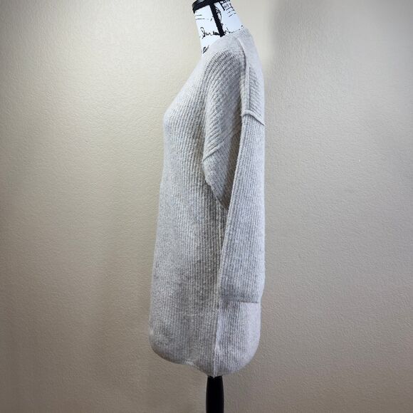 Topshop Oatmeal V-neckline knit Sweater relax tunic size XS lagenlook soft cozy - Picture 8 of 16